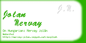 jolan mervay business card